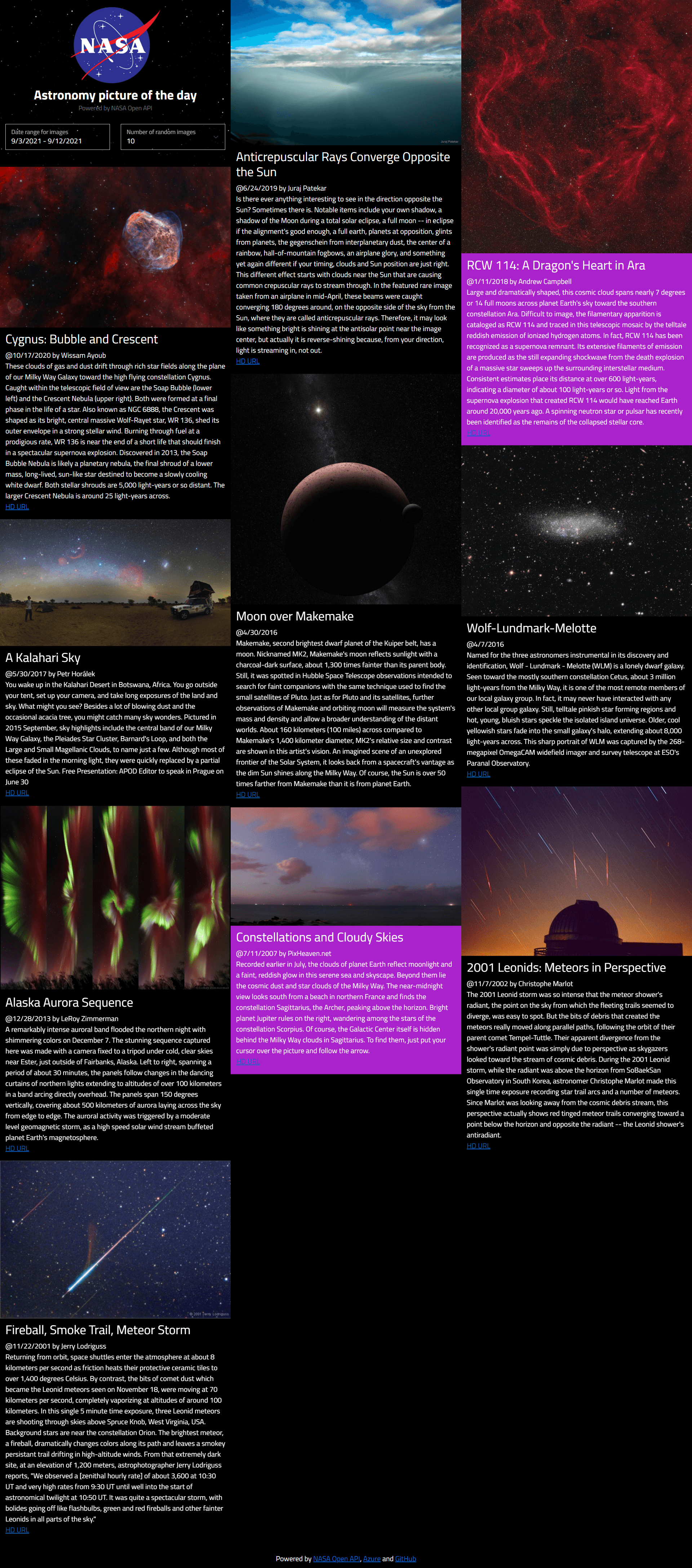 The black page in app screenshot